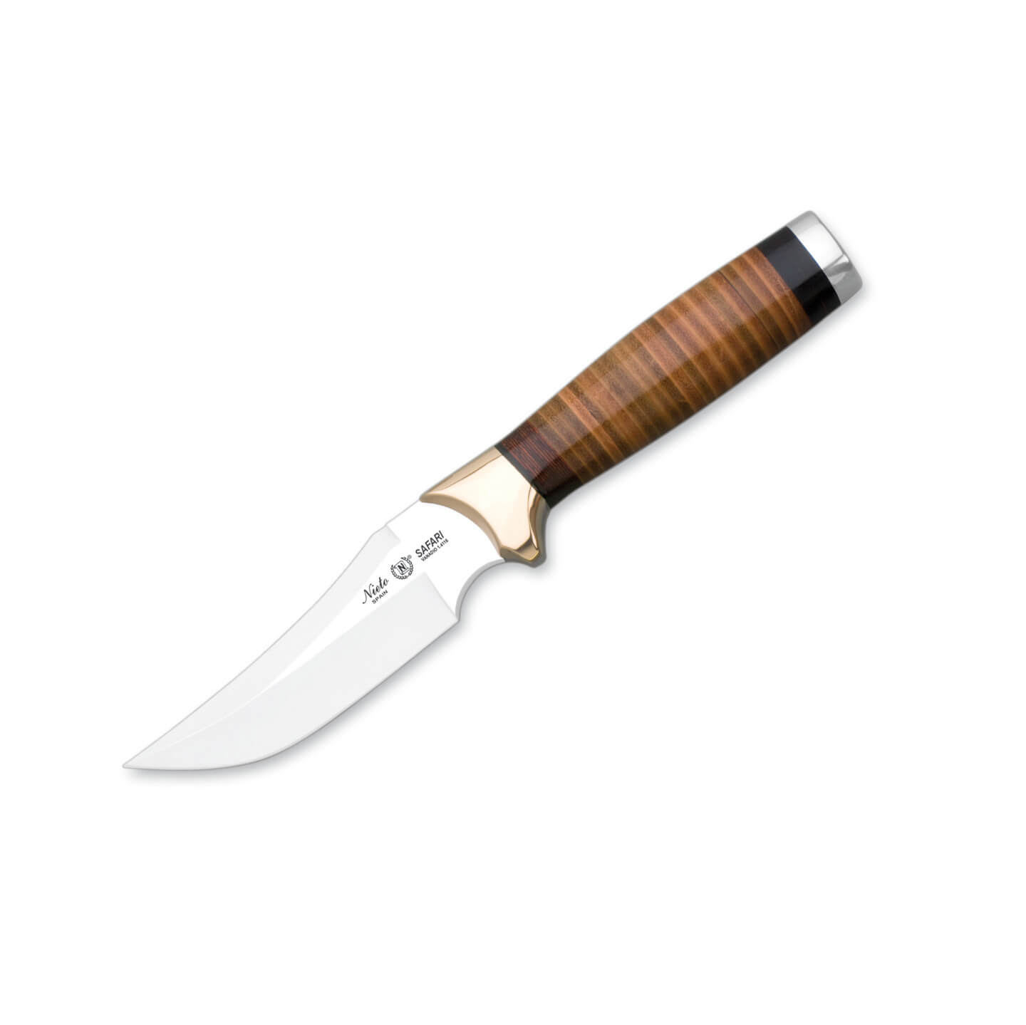 Cuchillo de caza Nieto Safari con mango de cuero y hoja de 13 cm