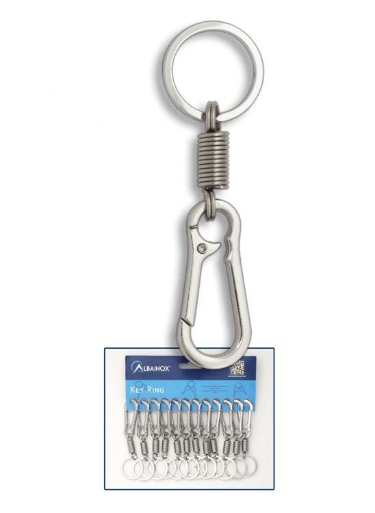 Porta-chaves mosquetão com mola apresentados em blister de 12 peç...