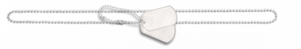 Chapa de identificación militar doble de 29,5 cm más 7 cm