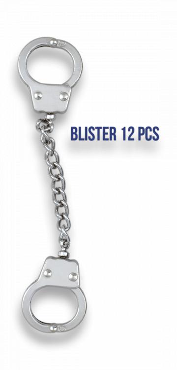 Esposas pequeñas de zamak de 14 cm de longitud presentadas en blí...