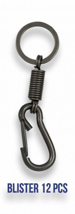 Porta-chaves mosquetão banhado a bronze metálico apresentado em b...