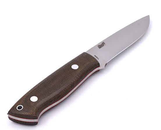 Cuchillo de Bushcraft Brisa Trapper 95 flat con mango de micarta ...