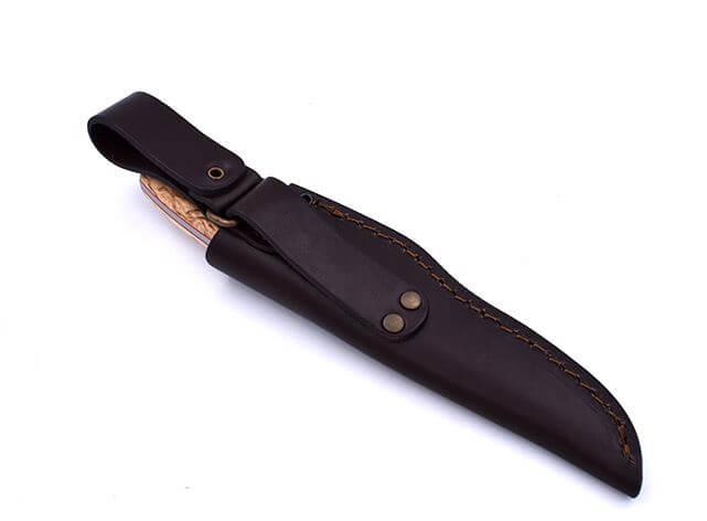 Coltello Bushcraft Brisa Trapper 95 scandi con manico in legno di betulla riccio stabilizzato e fodero trapper