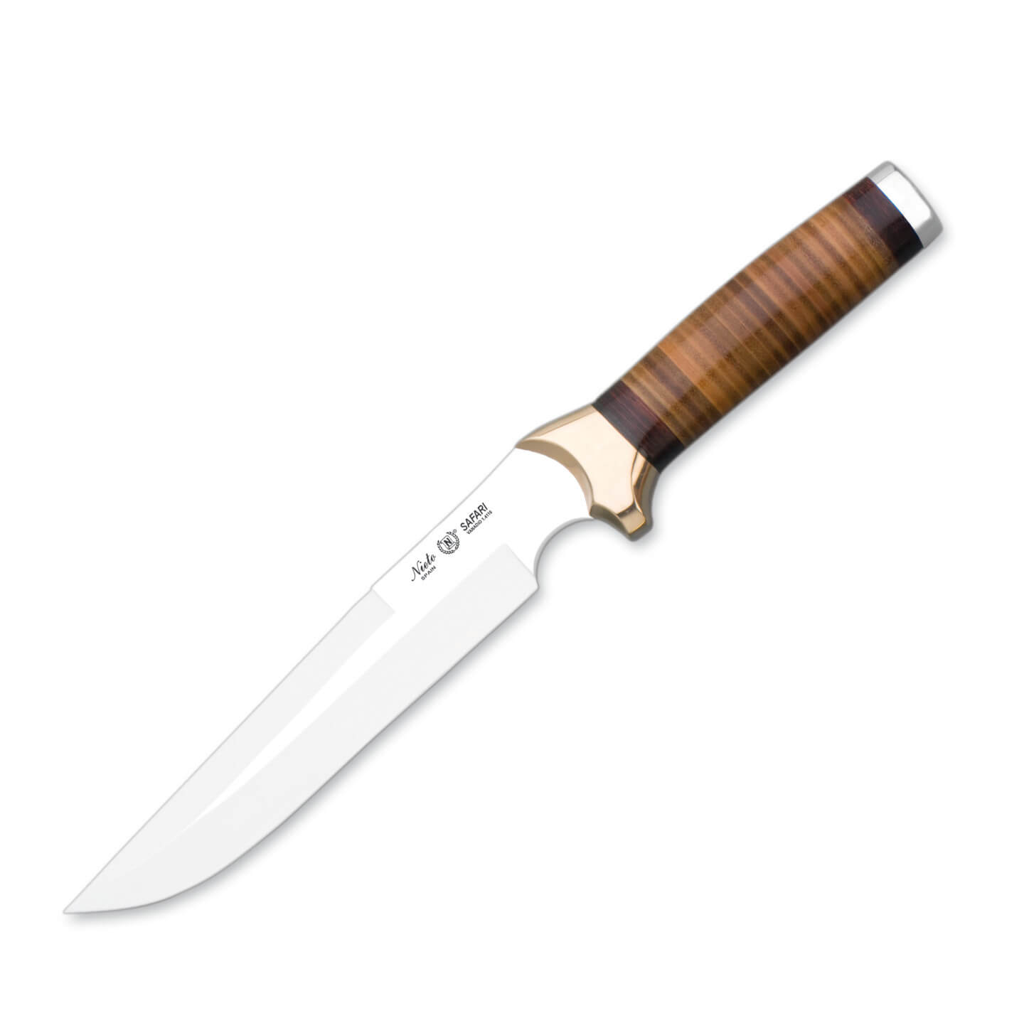 Cuchillo de caza Nieto Safari con mango de cuero y hoja de 21 cm