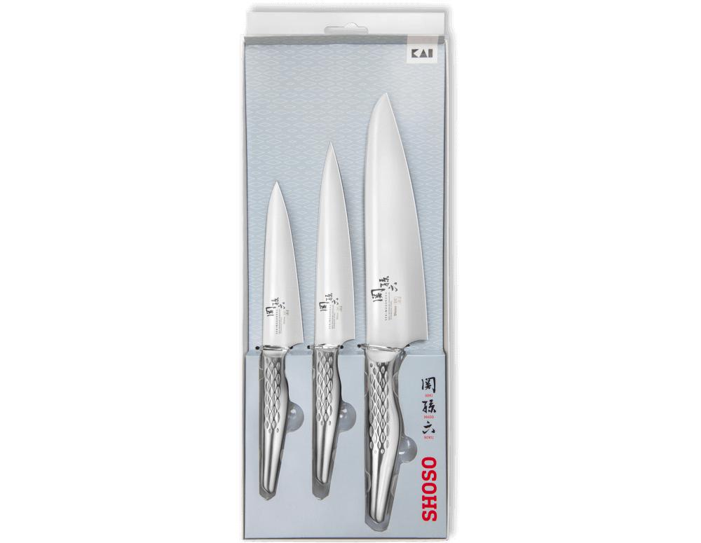 Set Seki Magoroku Shoso 3 cuchillos Pelador office y chef