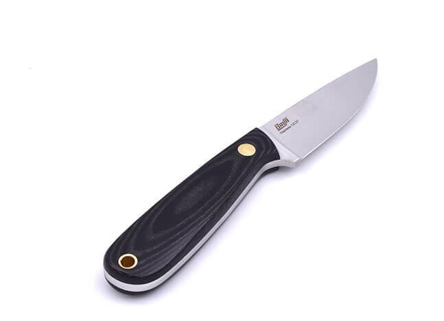 Faca de pescoço Brisa Necker 70 micarta preta com bainha multiposição
