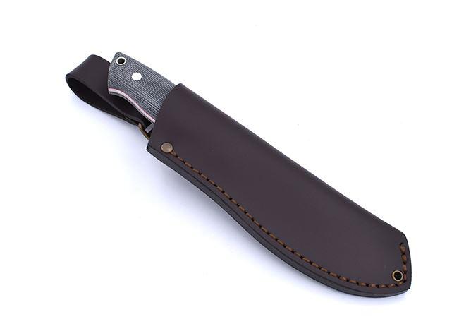 Coltello da caccia Brisa Nessmuk 125 micarta nera e fodero in cuoio