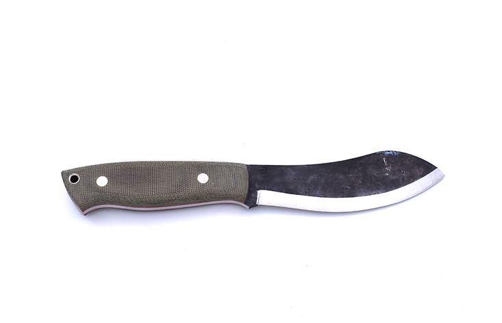 Cuchillo de caza Brisa Nessmuk 125 micarta verde y funda de piel con pedernal