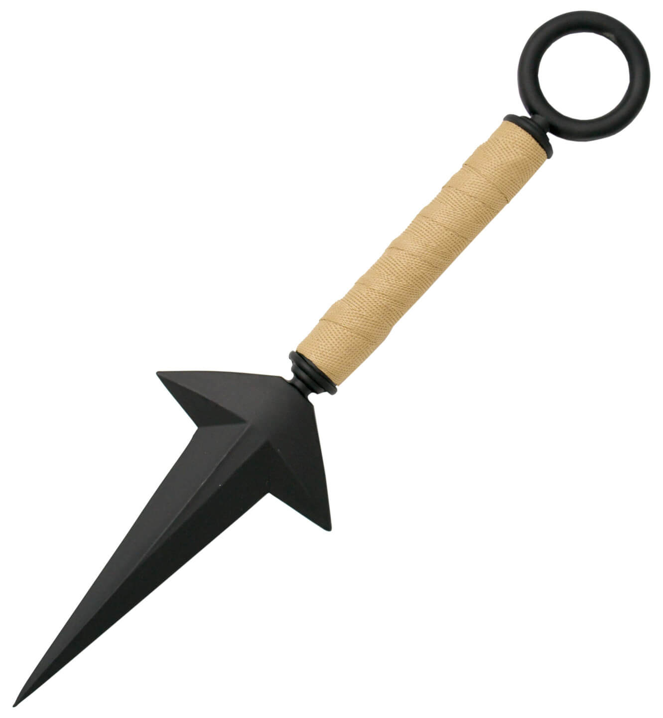 Cuchillo lanzador sin filo Naruto con mango encordado marrón