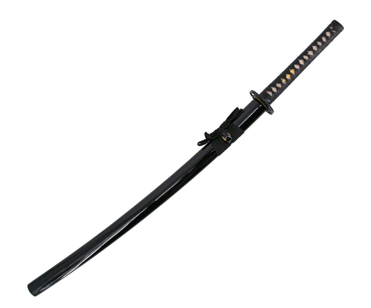 Katana funcional negra con vaina y estuche