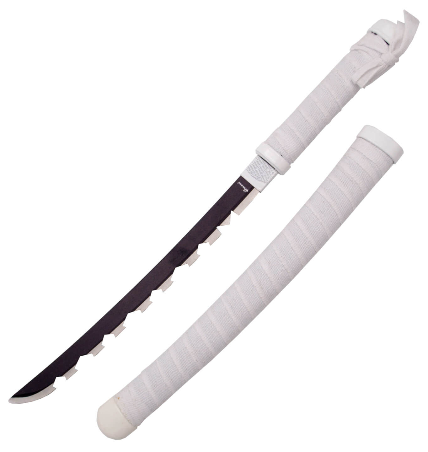 Mini katana de Inosuke Hashibira encordado blanco