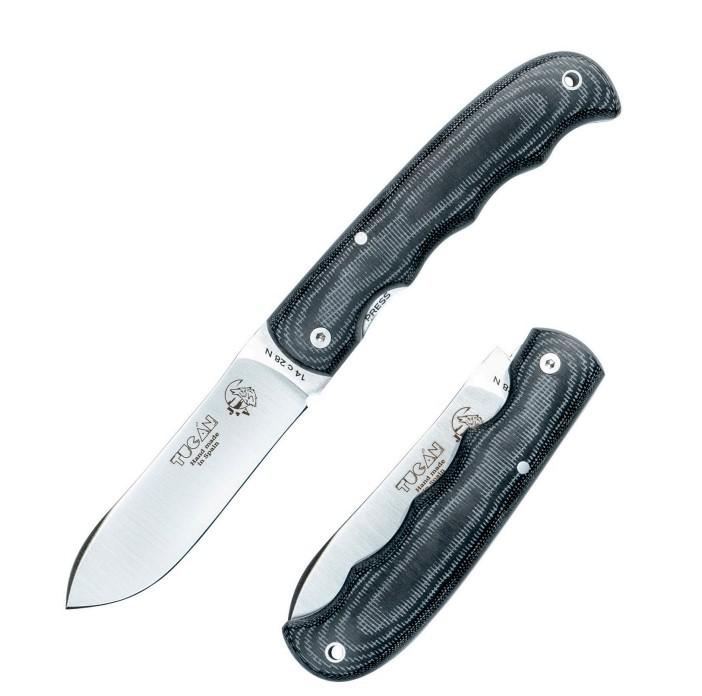 JV Tucán navaja de bolsillo con mango de micarta negra