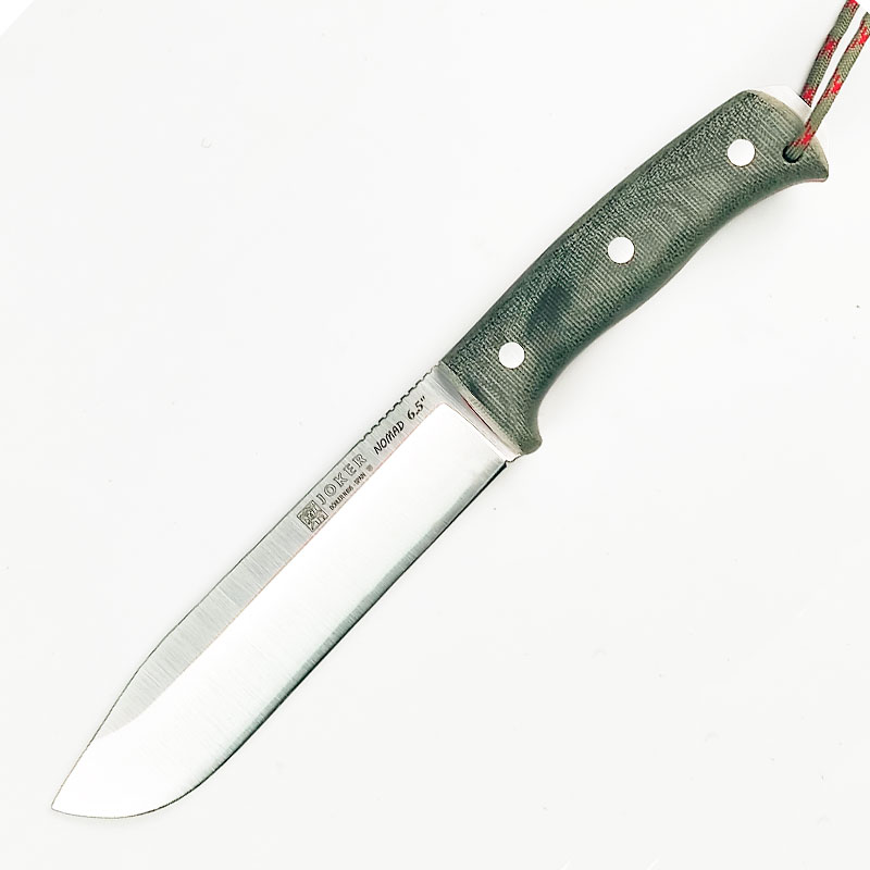 Joker Nomad 6.5 micarta verde campknife con pedernal