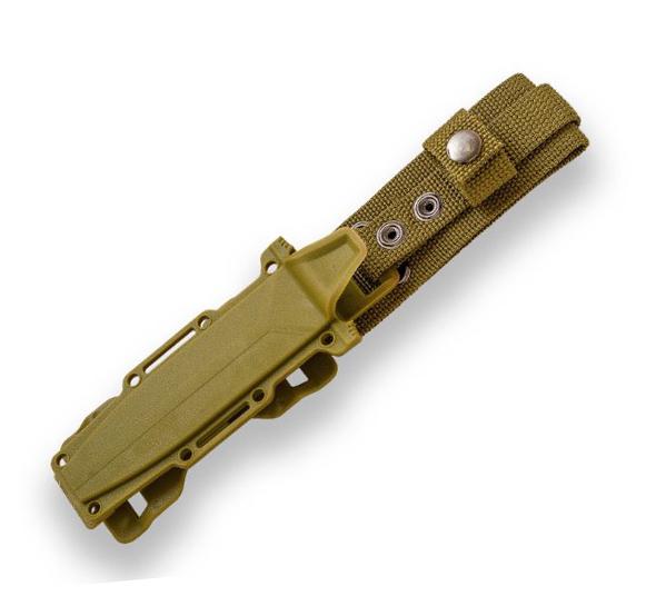 Cuchillo militar JKR de goma verde y hoja negra