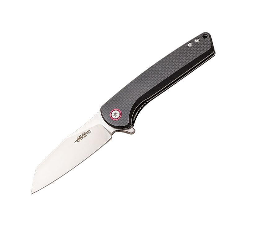 Navaja táctica JKR Pro con mango de G10 y fibra de carbono con ho...