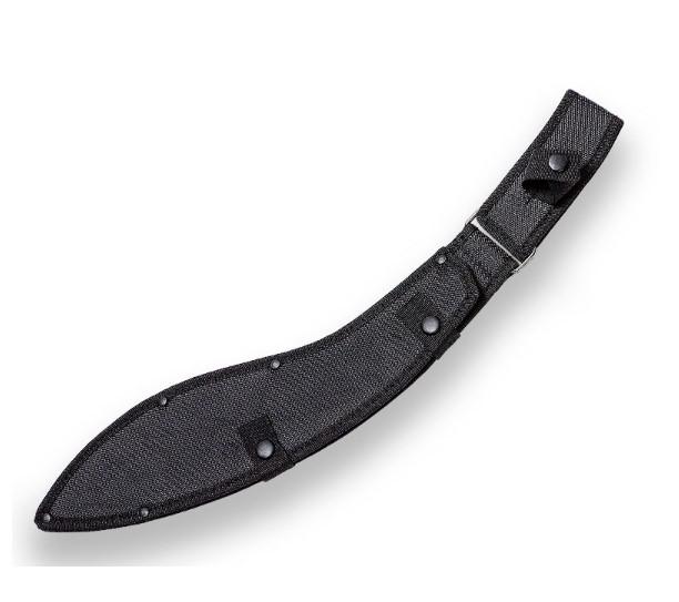 Machete Kukri Sumatra con hoja curva de 35,5 cm y mango de goma