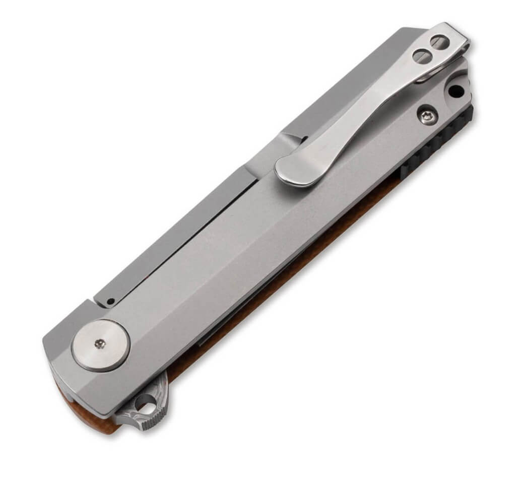 Boker Plus Cataclyst Flipjoint Damast navaja gentleman con hoja de damasco y mango de micarta