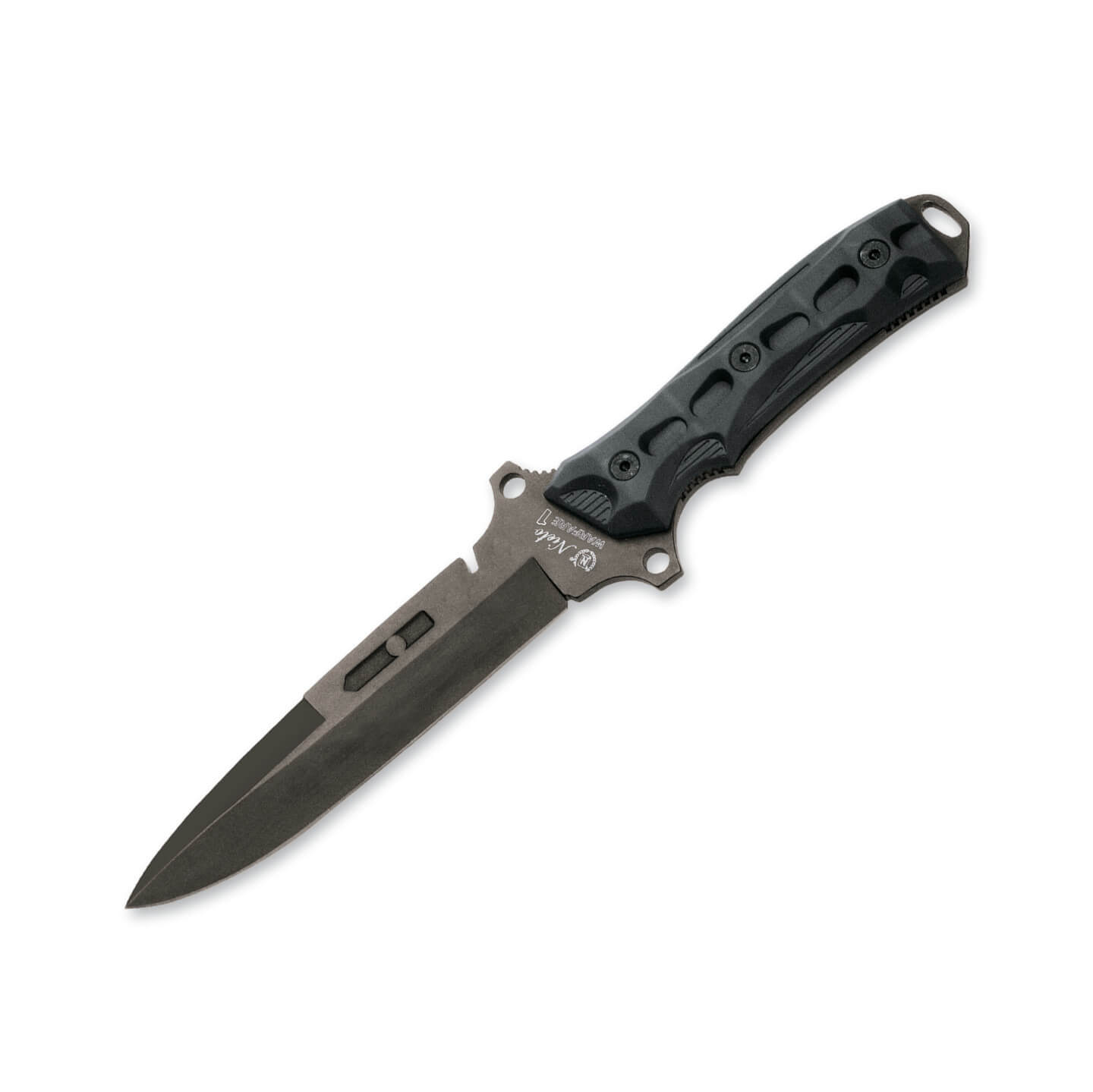 Cuchillo táctico Nieto Warfare con mango de forprene verde y hoja...