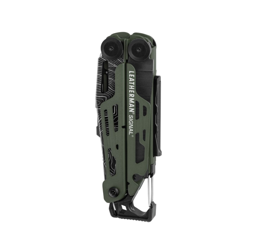 Multiherramienta Leatherman Signal verde y negra con 19 usos