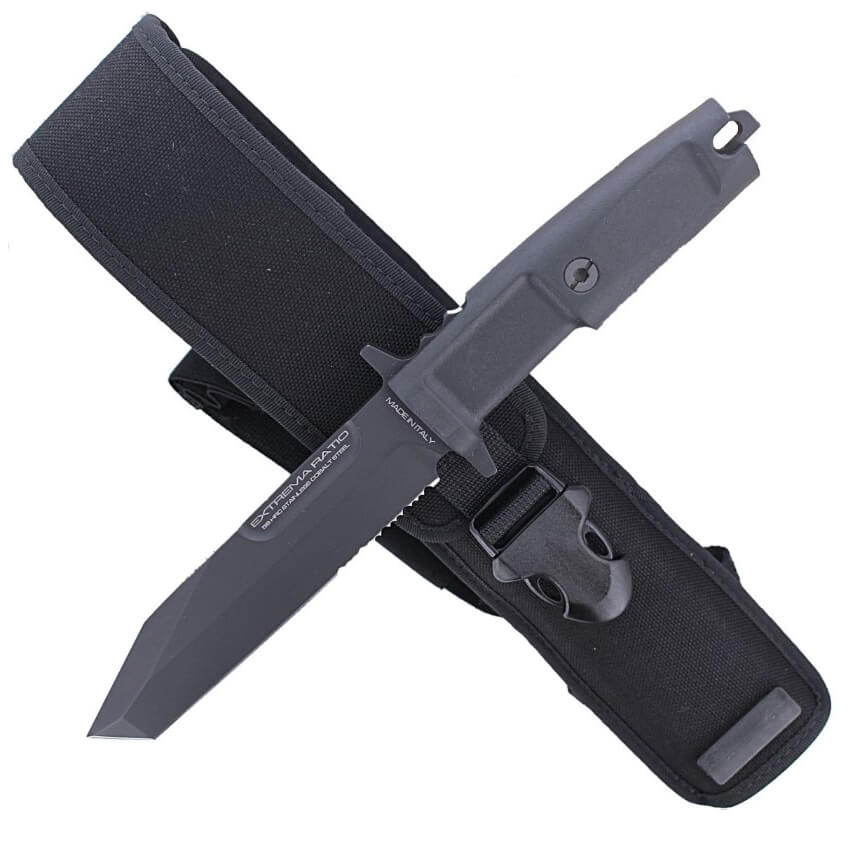 Cuchillo táctico Extrema Ratio Fulcrum S Black con mango de forprene