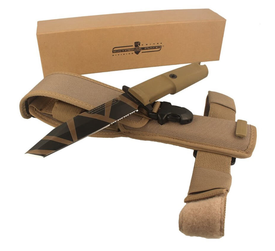 Faca tática Extrema Ratio Fulcrum S Desert Warfare com cabo forprene