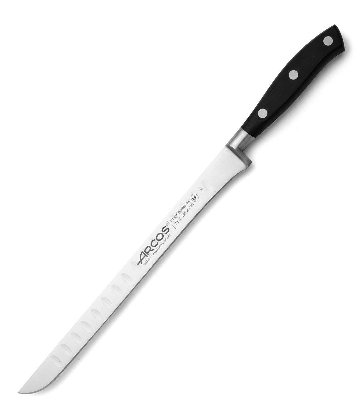 Cuchillo jamonero flexible con alveolos Arcos Riviera Negra