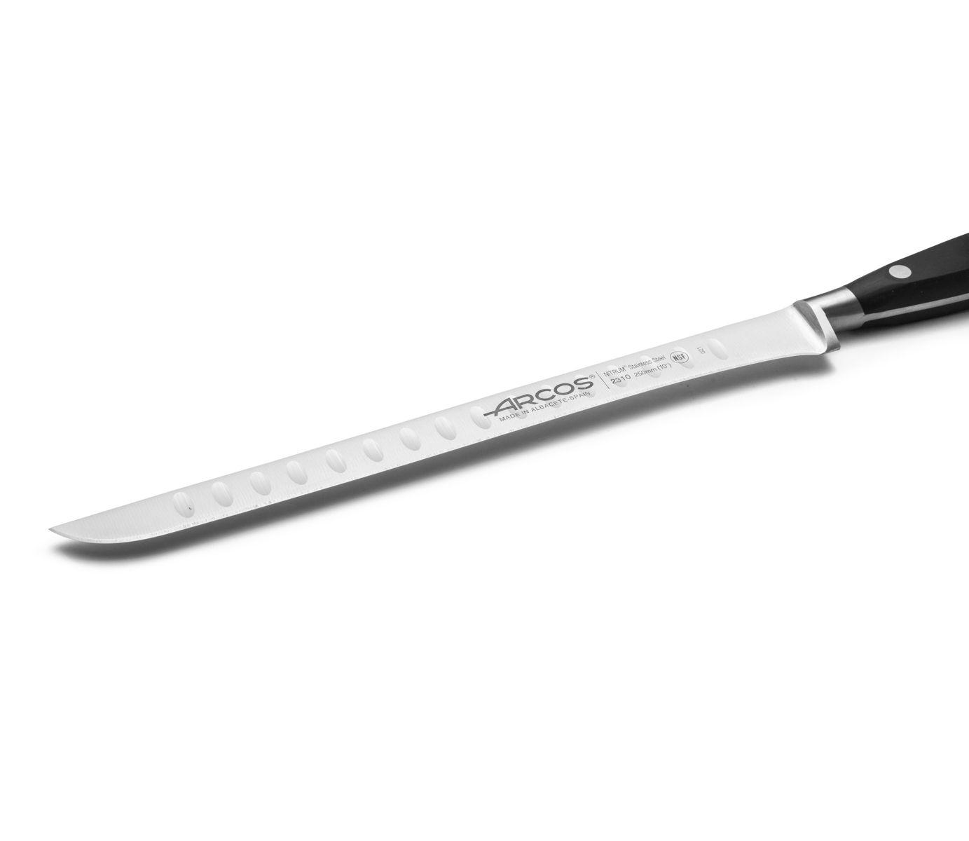 Cuchillo jamonero flexible con alveolos Arcos Riviera Negra