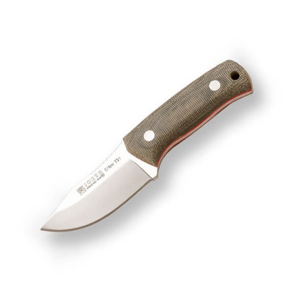 Cuchillo enterizo Erizo TS1 con mango de canvas micarta y funda d...