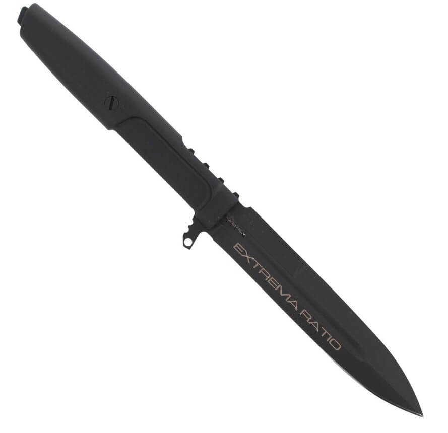 Extrema Ratio Requiem Black Faca de combate com lâmina de 11,8 cm em aço Böhler
