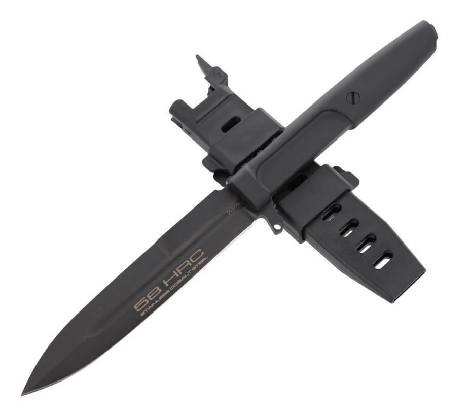 Extrema Ratio Requiem Black Faca de combate com lâmina de 11,8 cm em aço Böhler