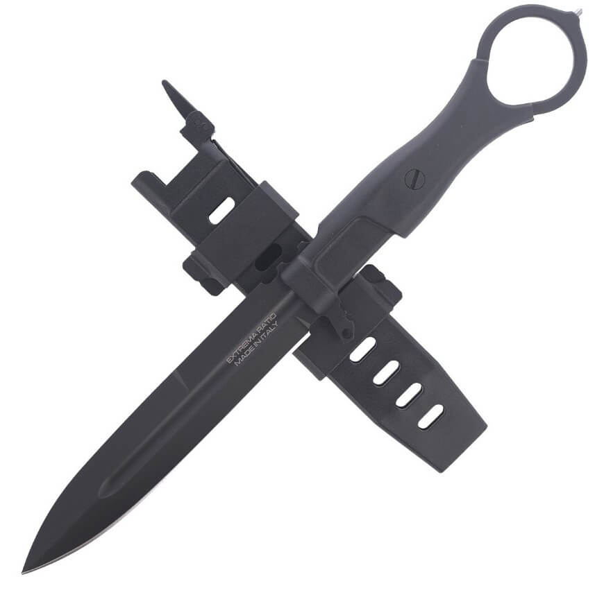 Extreme Ratio Misericordia Black Combat Knife mit FRN Griff und 118 mm Klinge