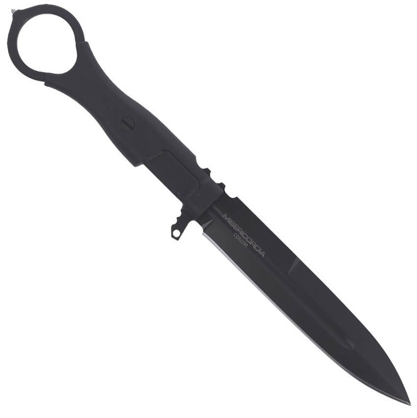 Extreme Ratio Misericordia Black Combat Knife mit FRN Griff und 118 mm Klinge