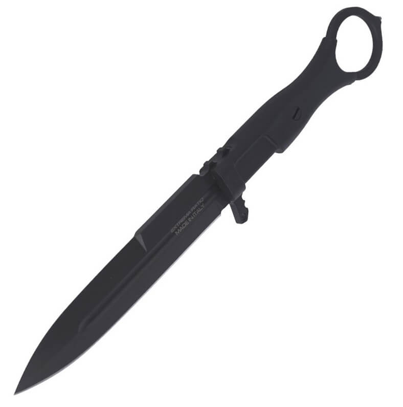 Extreme Ratio Misericordia Black Combat Knife mit FRN Griff und 118 mm Klinge