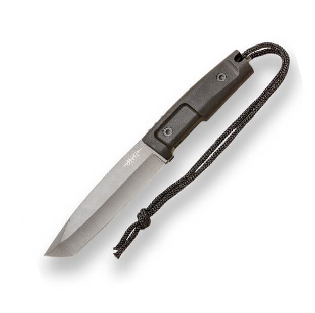 Cuchillo de supervivencia JKR con mango de goma y hoja de 14.5 cm...