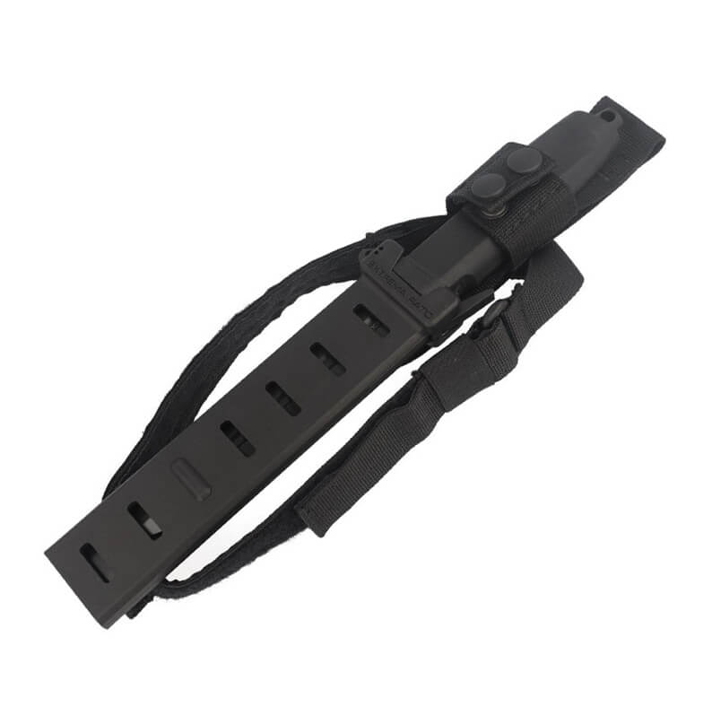 Faca de combate Extrema Ratio Contact preta com lâmina de 162 mm em aço Böhler. Bainha em Naylon