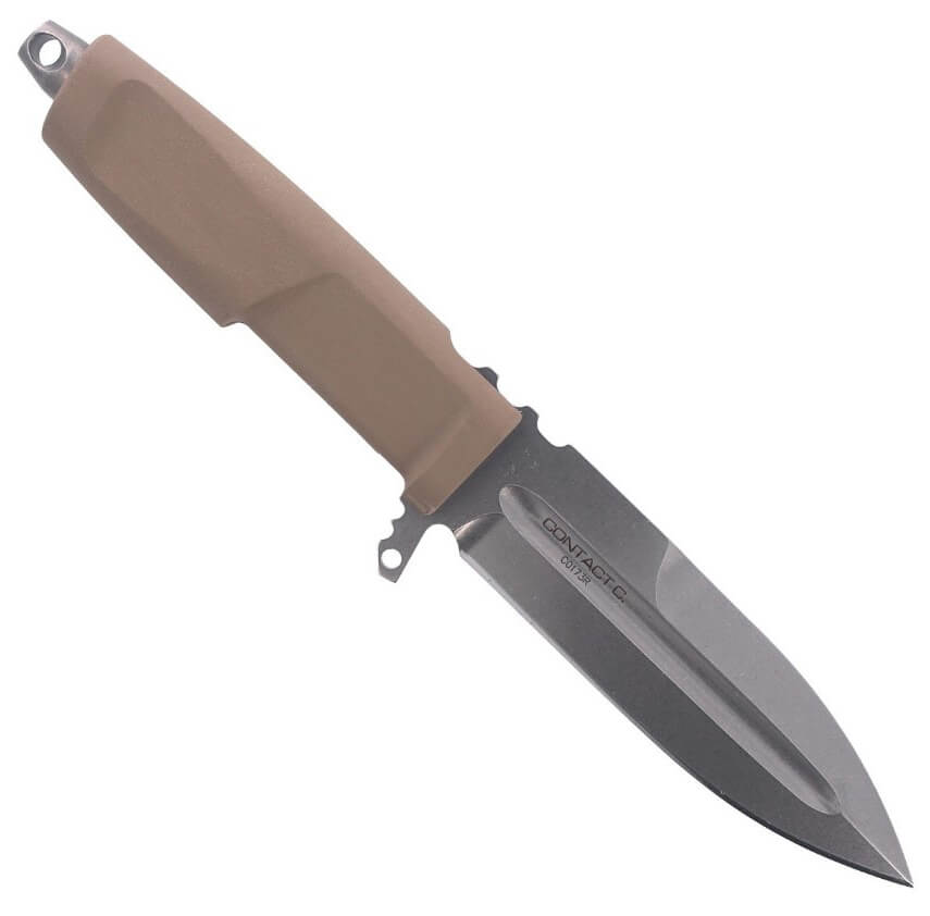 Kampfmesser Contact C Desert von Extrema Ratio mit 128mm Klinge aus Böhler Stahl. Naylon Scheide