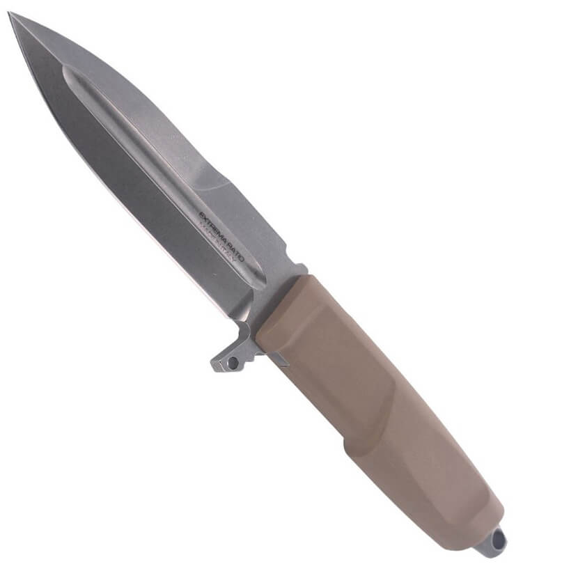 Kampfmesser Contact C Desert von Extrema Ratio mit 128mm Klinge aus Böhler Stahl. Naylon Scheide