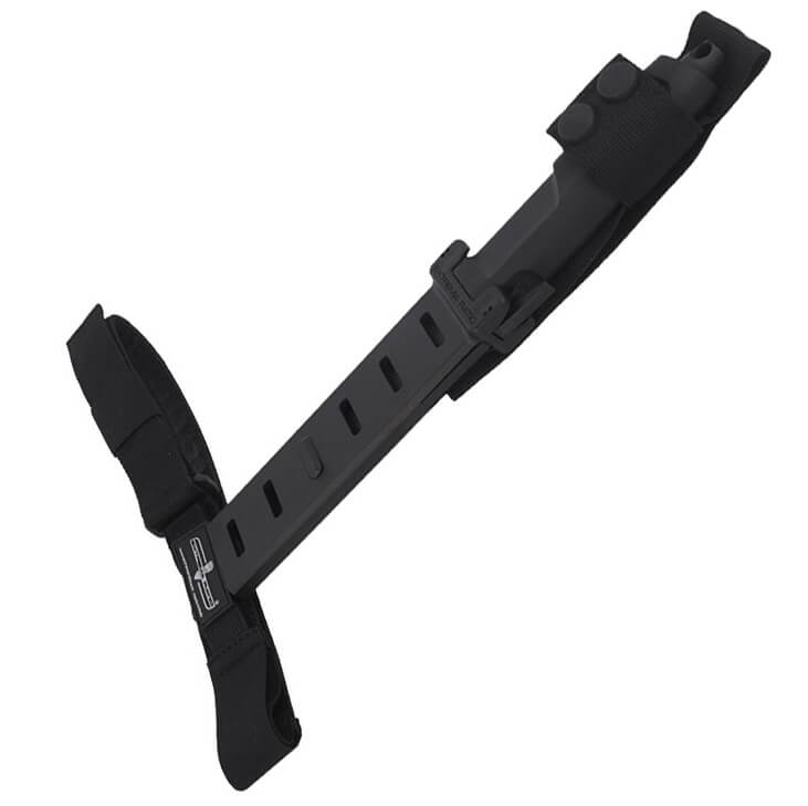 Faca militar Extrema Ratio DMP preta com lâmina de 15,2 cm em aço Böhler. Bainha em Naylon.