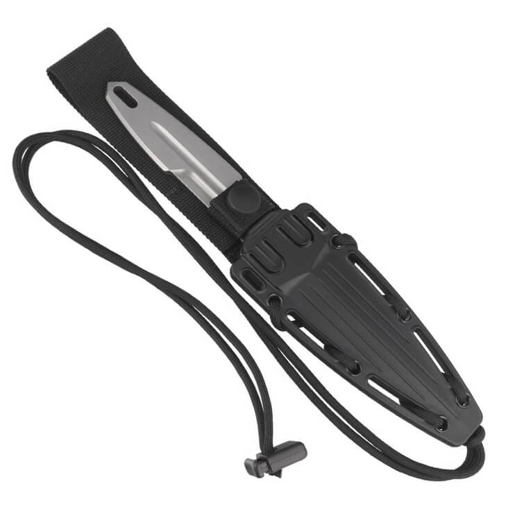 Faca táctica S-THIL Stone Washed da Extrema Ratio. Lâmina em aço Böhler de 11,9 cm. Bainha em nylon.