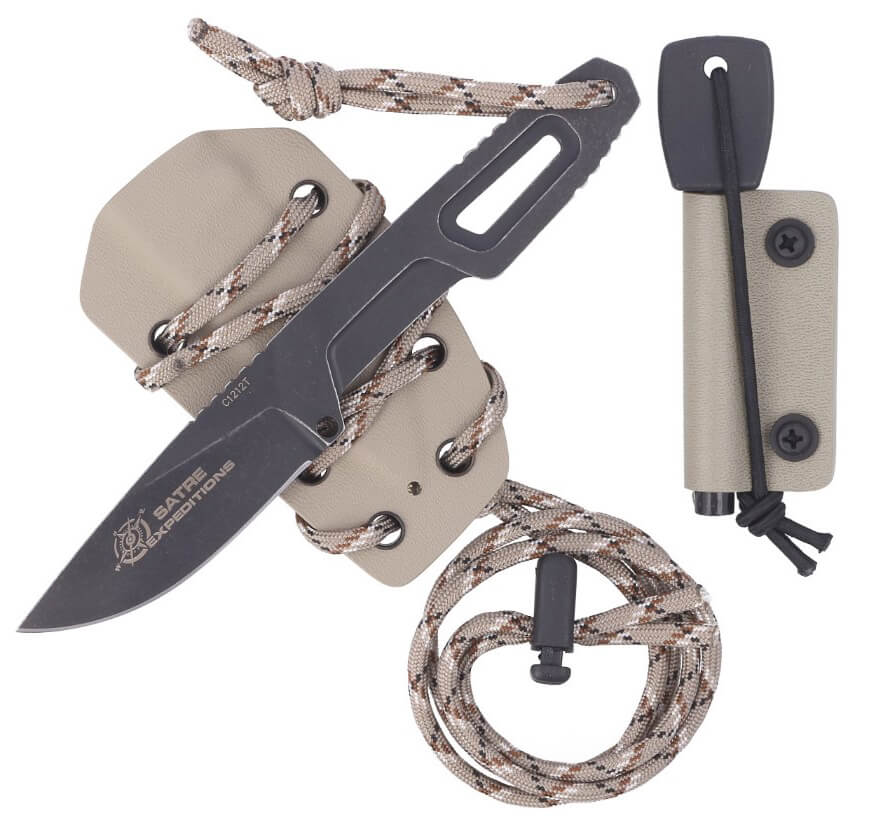 Cuchillo Bushcraft Satre Expeditions de Extrema Ratio. Hoja de acero Böhler de 7 cm. Con funda Kydex.