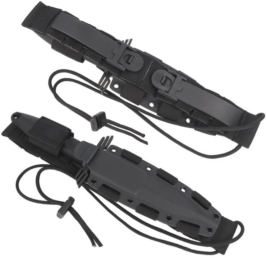 Faca táctica Ermes Operativo Black da Extrema Ratio. Lâmina de 14 cm e cabo em FRN. Bainha em Kydex.