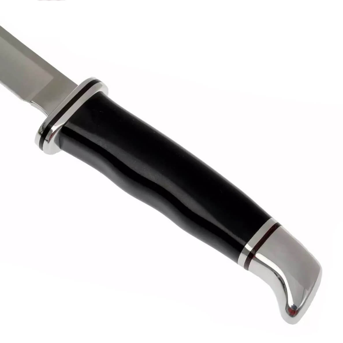 Cuchillo de caza con hoja fija de 9.8 cm Buck Woodsman 102 con mango de phenol negro 0102BKS