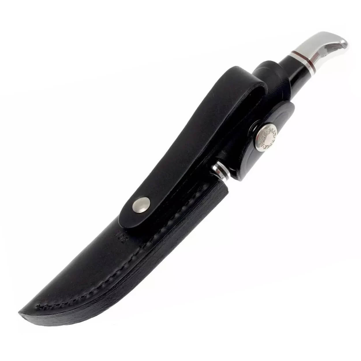 Cuchillo de caza con hoja fija de 9.8 cm Buck Woodsman 102 con mango de phenol negro 0102BKS