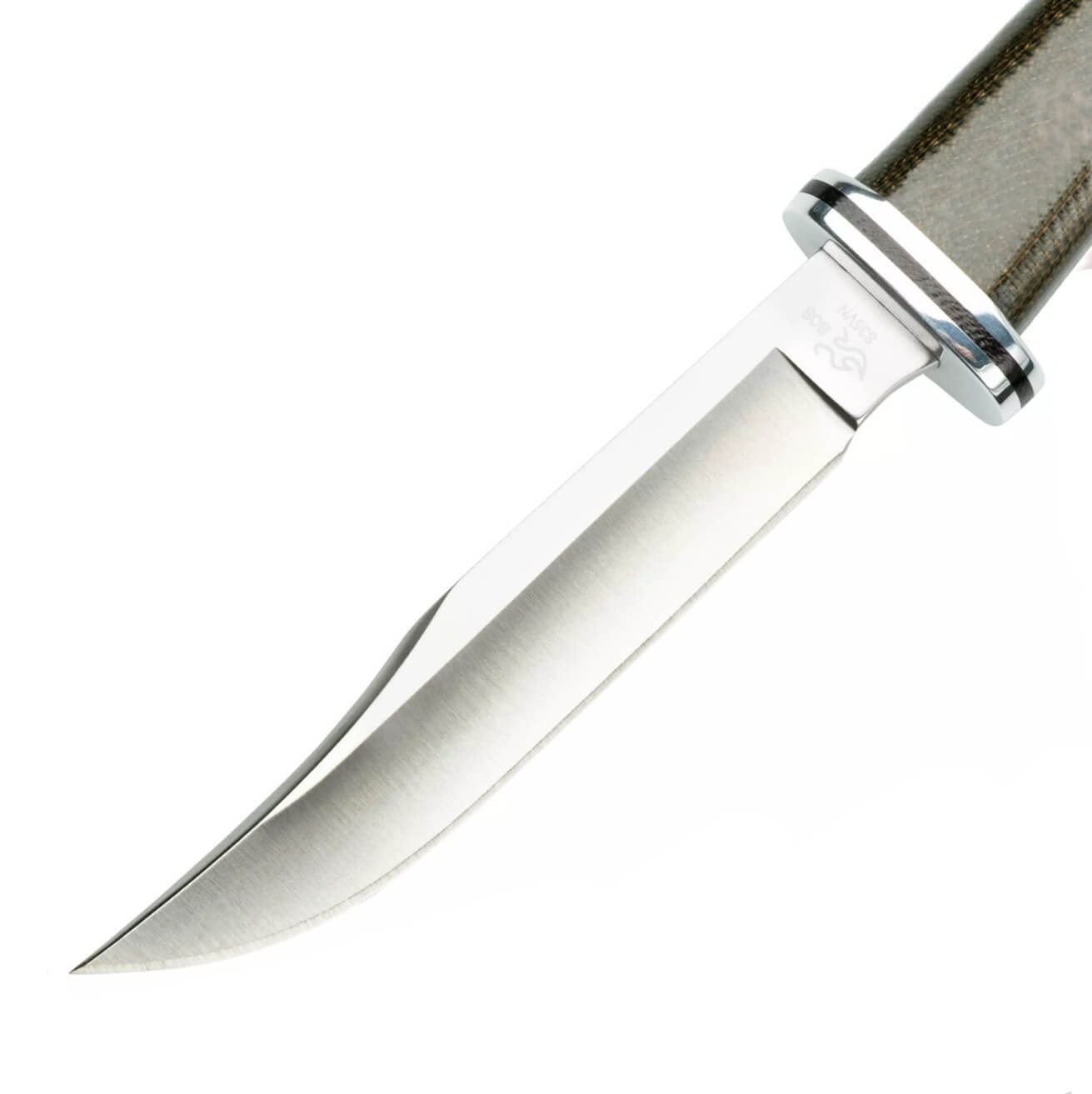 Cuchillo de caza con hoja fija de 10 cm Buck Woodsman Pro 102 con mango de micarta 0102GRS1