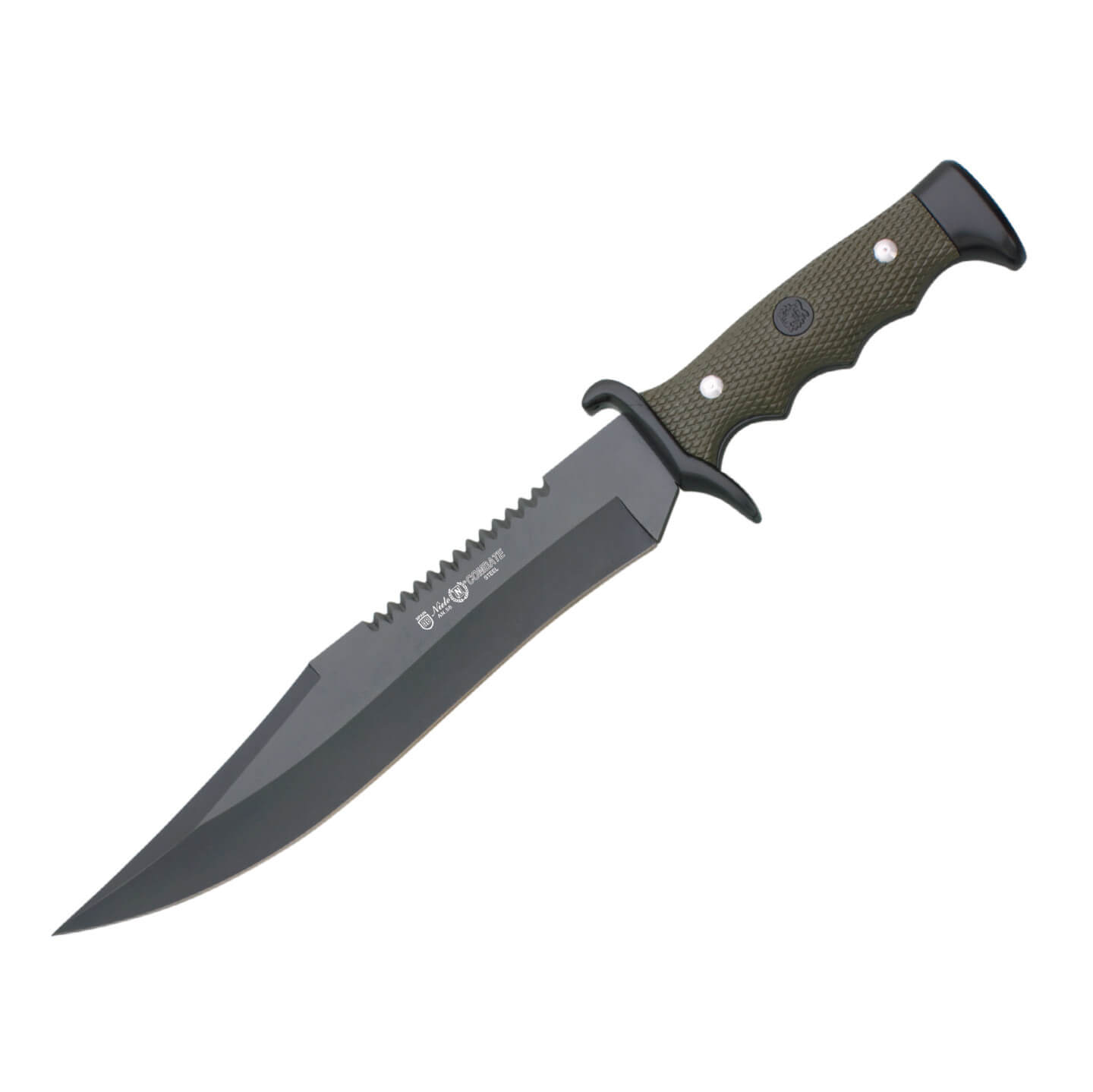 Cuchillo Bowie Nieto Combate con mango de ABS y hoja negra de 23 ...