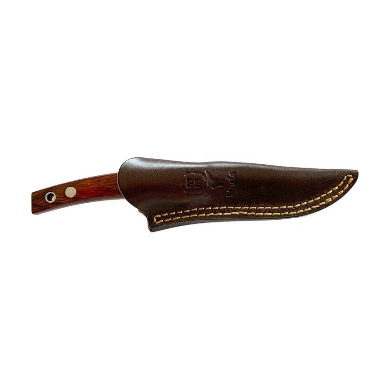 Cuchillo de caza Muela LM-8R con mango de madera prensada coral y hoja de 9 cm