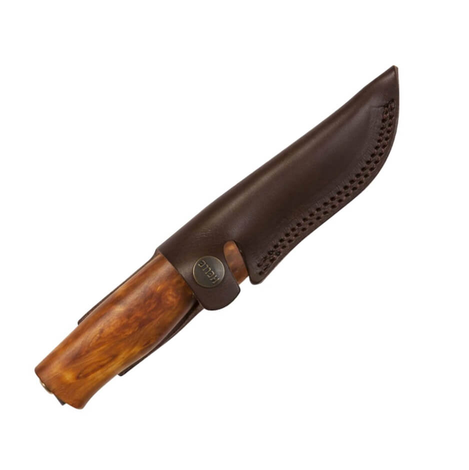Cuchillo Nórdico Helle Fossekallen 1049 con mango de abedul y hoja de 9 cm de acero 12C27