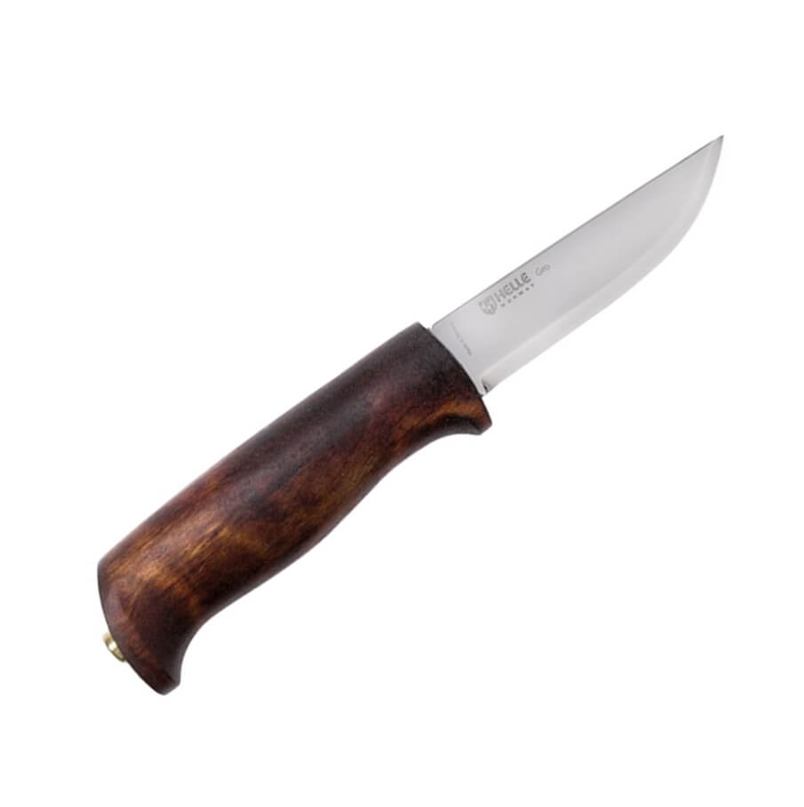 Cuchillo bushcraft Helle Gro 07 con mango de madera de abedul osc...