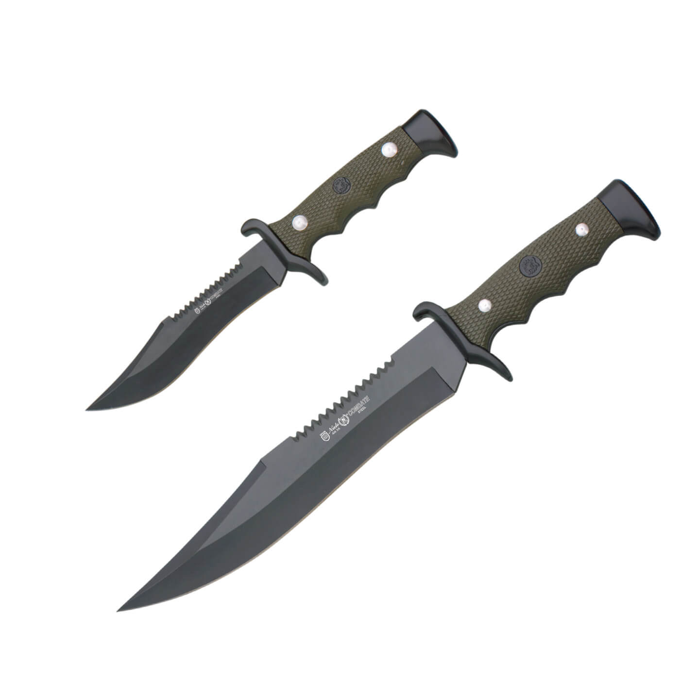 Cuchillos Bowie Nieto Combate 2 en 1 con mango de ABS y hoja negr...