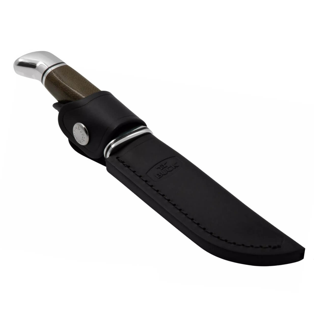 Cuchillo de caza Buck Brahma pro con mango de micarta verde y acero S35VN